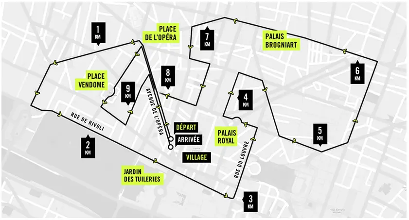 parcours 10km paris centre 2014 nike