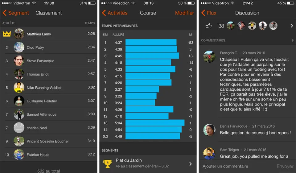 application mobile strava running connecté