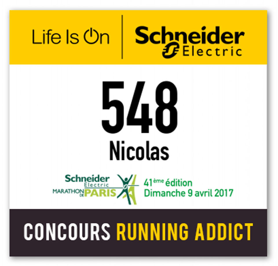dossard running addict marathon paris