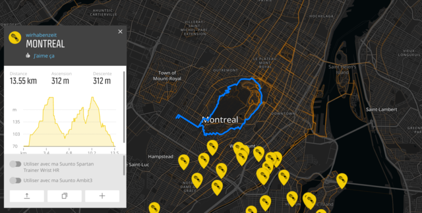 le mode navigation par itinéraire de la suunto spartan trainer wrist hr