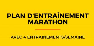 le plan d'entrainement marathon à 3 séances par semaine pour finir la course en 3h30 3h45 4h00 4h15 selon les coureurs