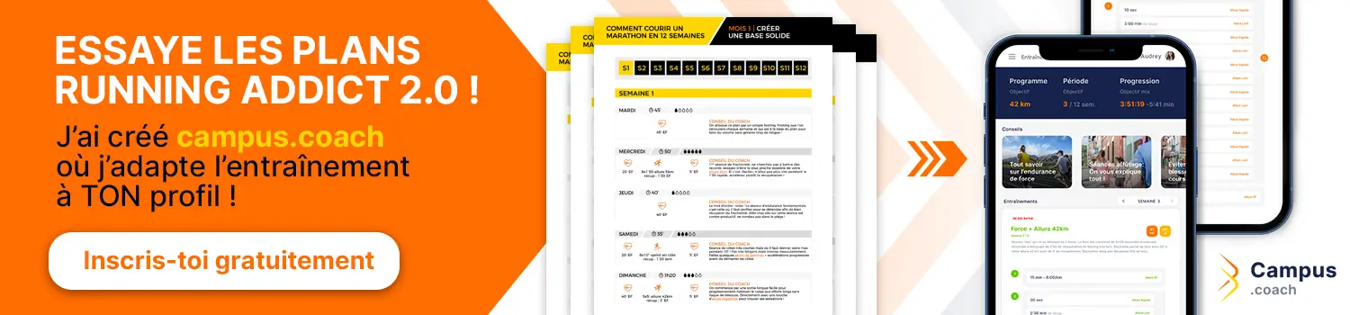 plan d'entrainement marathon running addict campus coach